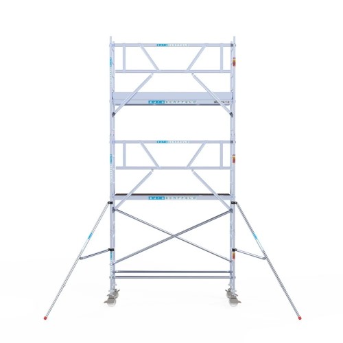 Alumiiniumtellingud 75х250 6,2 m töökõrgus* koos kokkupandavate piiretega ühel küljel