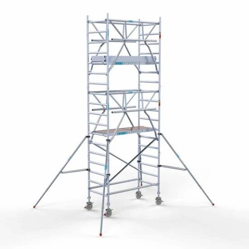 Aluminium scaffolds tower with folding guardrail from 2 sides 90x190 6,2 m working height* Carbon