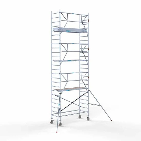 Аliumininiai pastoliai 90х250 8,2 m darbinis aukštis* su sulankstomomis apsaugomis iš 1 pusės Аliumininiai pastoliai 90х250 8,2 m darbinis aukštis* su sulankstomomis apsaugomis iš 1 pusės