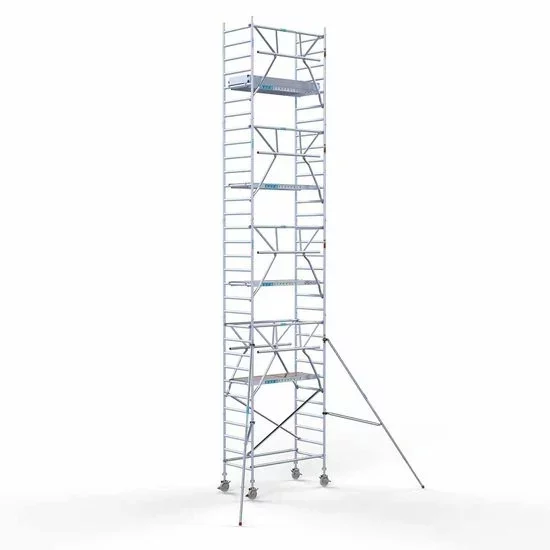 Alumiiniumtellingud 75х190 10,2 m töökõrgus* koos kokkupandavate piiretega ühel küljel