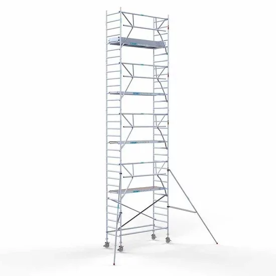 Alumiiniumtellingud 90х250 10,2 m töökõrgus* koos kokkupandavate piiretega ühel küljel