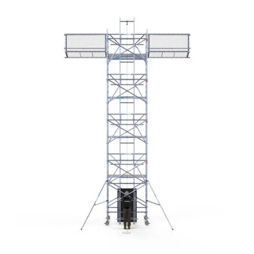 Solar scaffold Aluminum scaffold tower 135х250 10,2m working height* including Solar lift and Safeguard roof edge protection