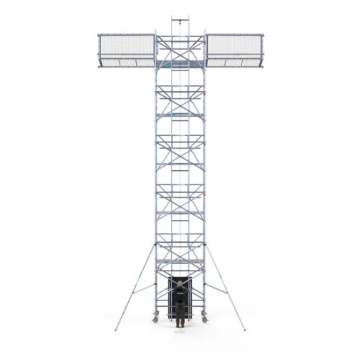 Solar scaffold Aluminum scaffold tower 135х250 12,2m working height* including Solar lift and Safeguard roof edge protection