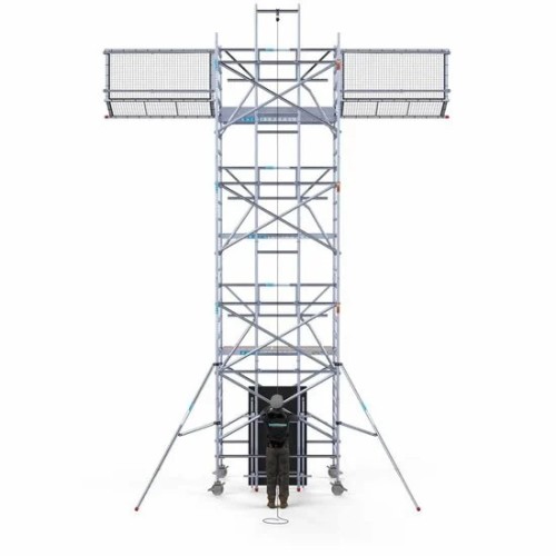 Solar scaffold Aluminum scaffold tower 135х305 8,2m working height* including Solar lift and Safeguard roof edge protection