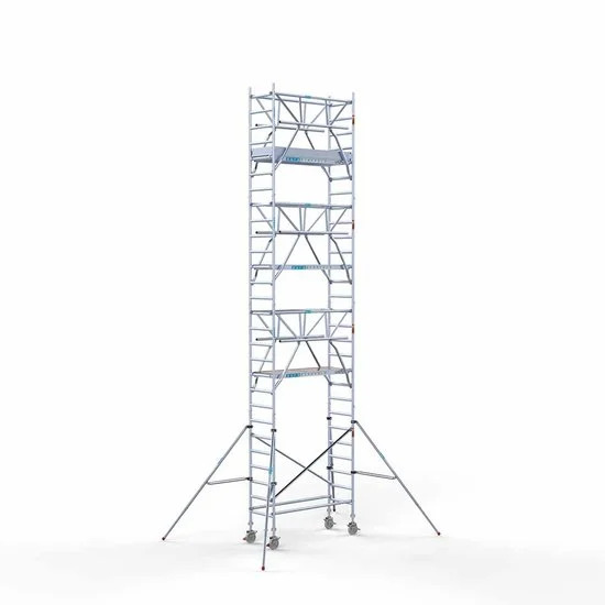 Aluminum scaffolding tower 75х190 9,2m working height* with carbon platform and guardrails on both sides Aluminum scaffolding tower 75х190 9,2m working height* with carbon platform and guardrails on both sides