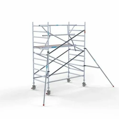 Alumīnija tornis 135х250 cm 4,2m darba augstums* salokāmas margas no 1 puses