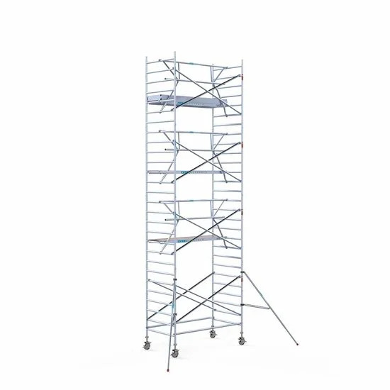 Alumiiniumtellingud 135х250 9,2 m töökõrgus* koos kokkupandavate piiretega ühel küljel Alumiiniumtellingud 135х250 9,2 m töökõrgus* koos kokkupandavate piiretega ühel küljel
