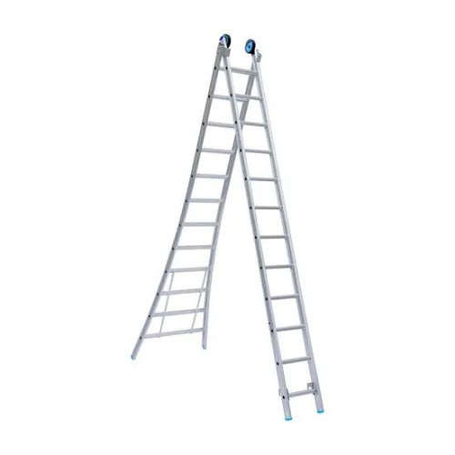 Two section wide ladder 2x12 + facade roller