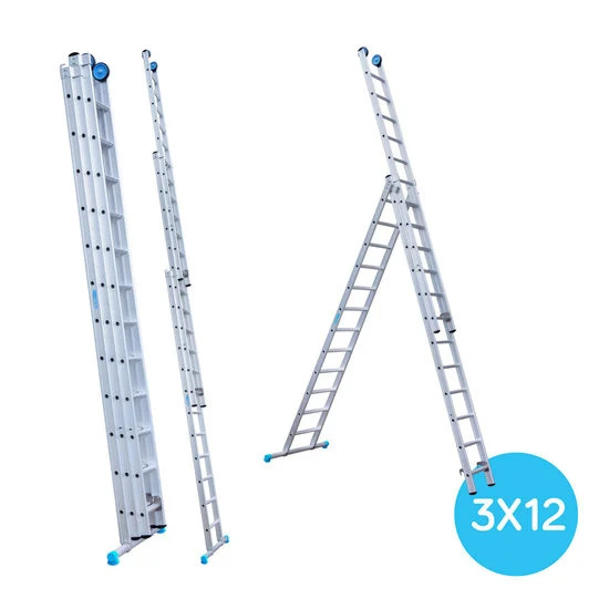 Three section wide ladder 3x12 + facade roller Three section wide ladder 3x12 + facade roller