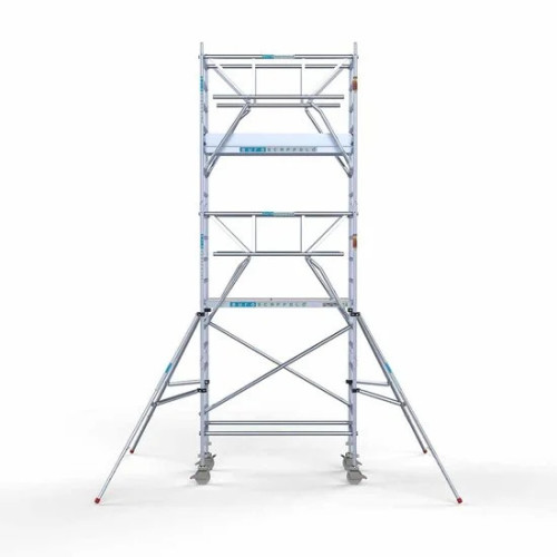 Aluminium scaffolds tower with folding guardrail from 2 sides 90x190 6,2 m working height* Carbon