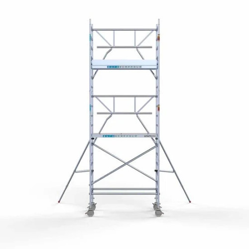 Аliumininiai pastoliai 90х190 6,2 m darbinis aukštis* anglies platforma su sulankstomomis apsaugomis iš 1 pusės