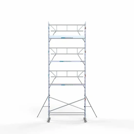 Alumiiniumtellingud 90х305 9,2 m töökõrgus* koos kokkupandavate piiretega ühel küljel Alumiiniumtellingud 90х305 9,2 m töökõrgus* koos kokkupandavate piiretega ühel küljel