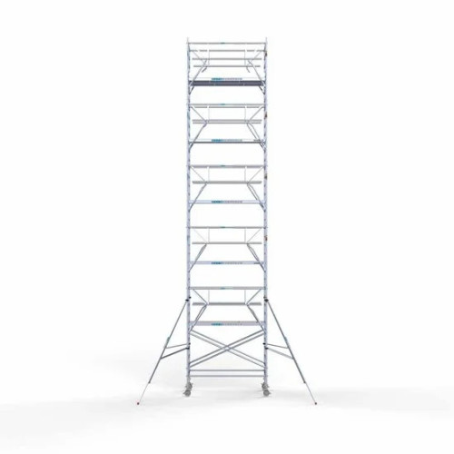 Alumīnija tornis 135х250 cm 12,2m darba augstums* ar oglekļa platformu + salokāmas margas no 2 pusēm