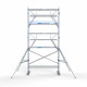 Alumiiniumtellingud 75х250 6,2 m töökõrgus* koos kokkupandavate piiretega mõlemal poolel Alumiiniumtellingud 75х250 6,2 m töökõrgus* koos kokkupandavate piiretega mõlemal poolel
