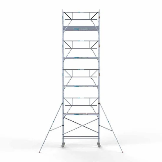 Alumiiniumtellingud 75х250 10,2 m töökõrgus* koos kokkupandavate piiretega ühel küljel Alumiiniumtellingud 75х250 10,2 m töökõrgus* koos kokkupandavate piiretega ühel küljel