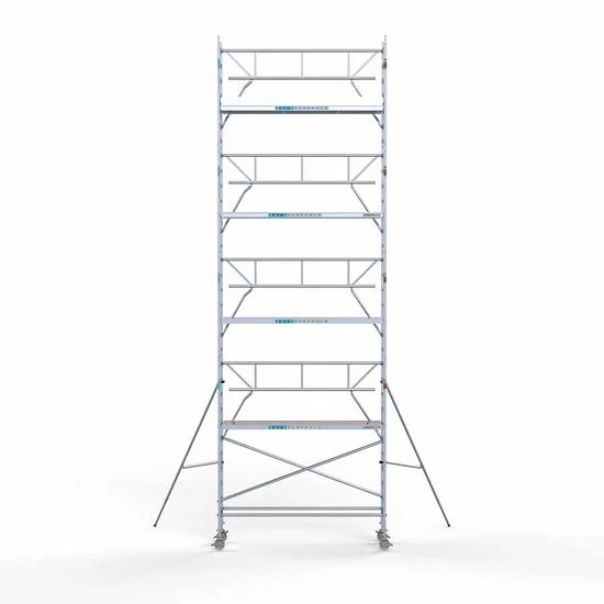 Alumiiniumtellingud 75х305 10,2 m töökõrgus* koos kokkupandavate piiretega ühel küljel Alumiiniumtellingud 75х305 10,2 m töökõrgus* koos kokkupandavate piiretega ühel küljel