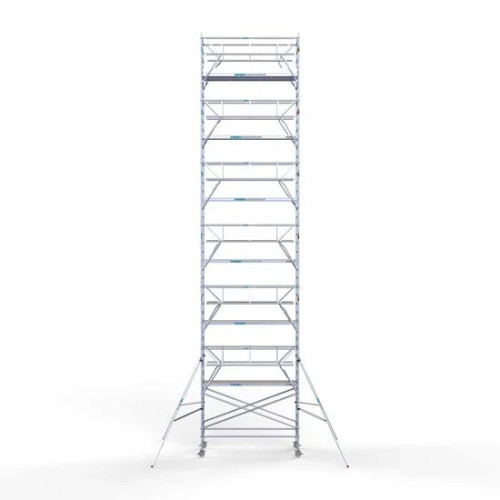 Alumīnija tornis 135х305 cm 14,2m darba augstums* ar oglekļa platformu + salokāmas margas no 2 pusēm