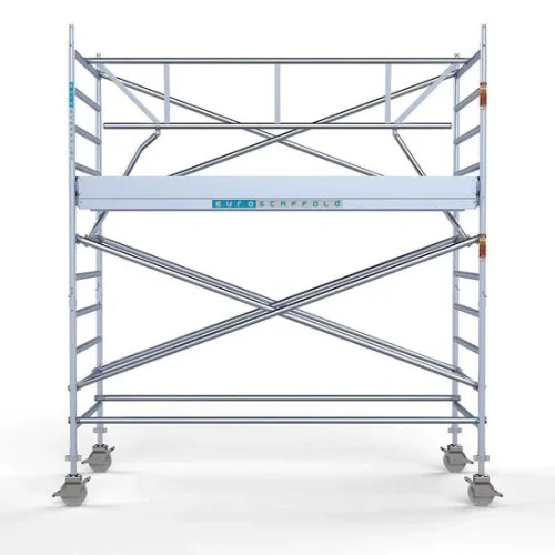 Alumīnija tornis 135х305 cm 4,2m darba augstums* salokāmas margas no 1 puses