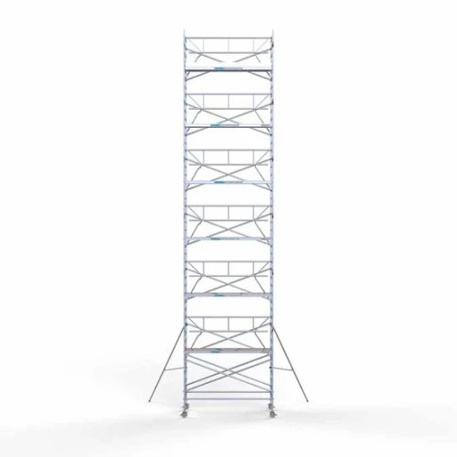 Alumīnija tornis 135х305 cm 14,2m darba augstums* ar oglekļa platformu + salokāmas margas no 1 puses