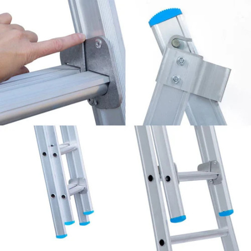 Двухсекционная широкая лестница 2x6 ступеней